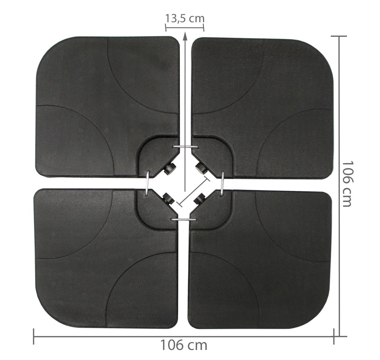 Base riippuvan aurinkovarjon jalka.