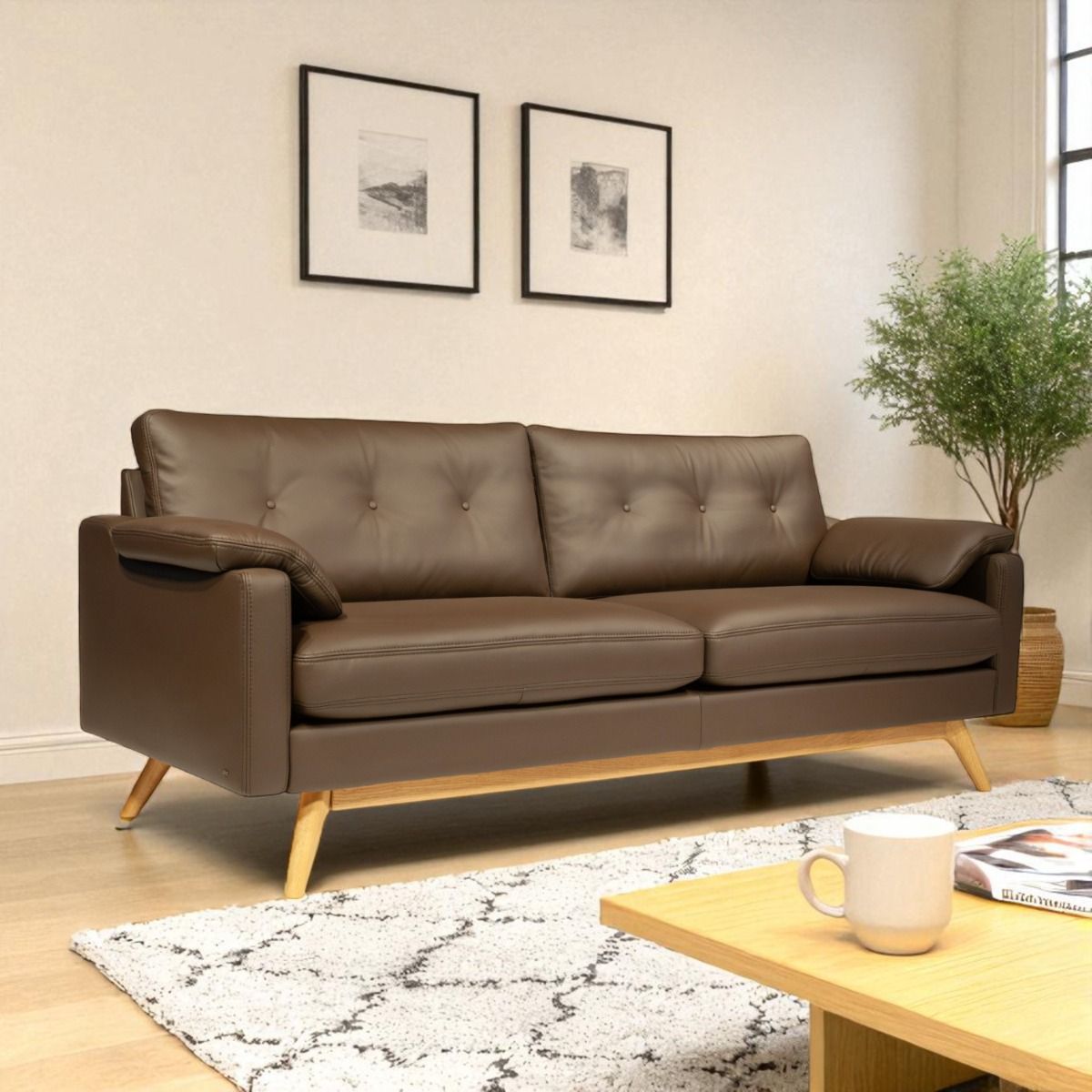 BD Möbel Eastwood nahkasohva 3-ist, ruskea