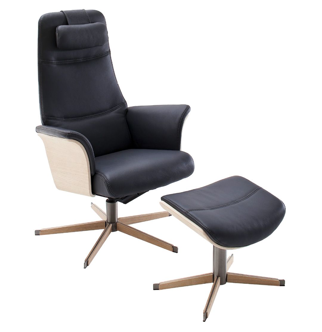 BD-Möbel Elegance mekanismituoli, musta nahka