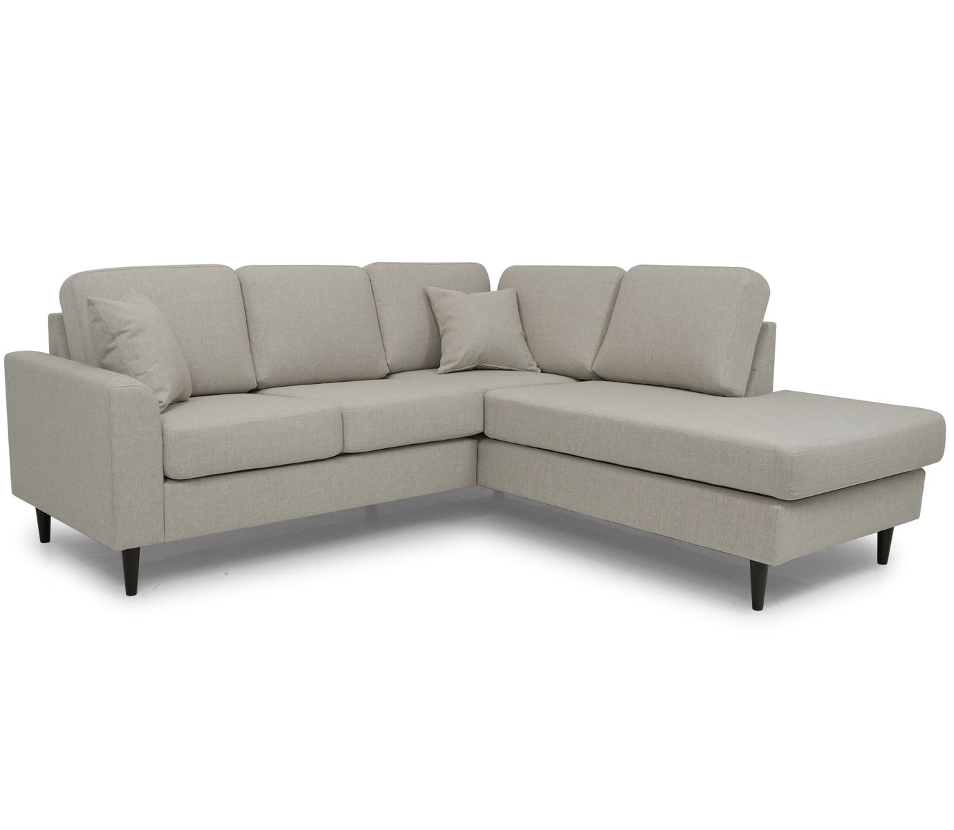 Napue avokulmasohva beigen värisenä ja valkoisella taustalla