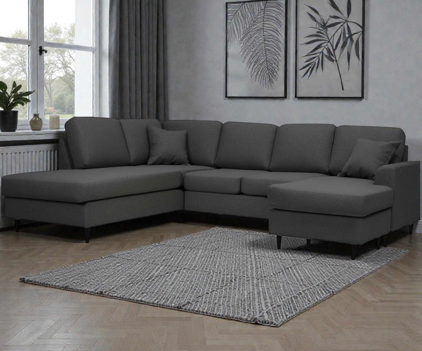 Napue U-kulmasohva tummanharmaa