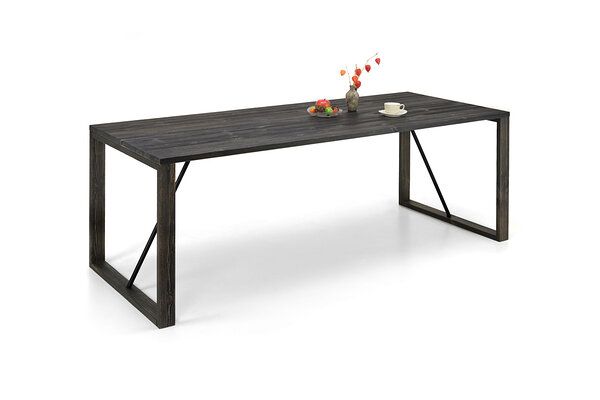 Edna ruokapöytä 220x90cm musta, puujalat