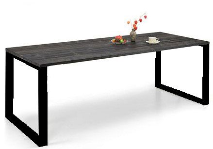 Edna ruokapöytä 180 x 90 cm musta, valkoiset tai mustat metallijalat