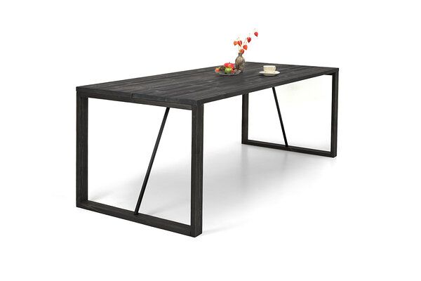 Edna ruokapöytä 180x90cm musta, puujalat