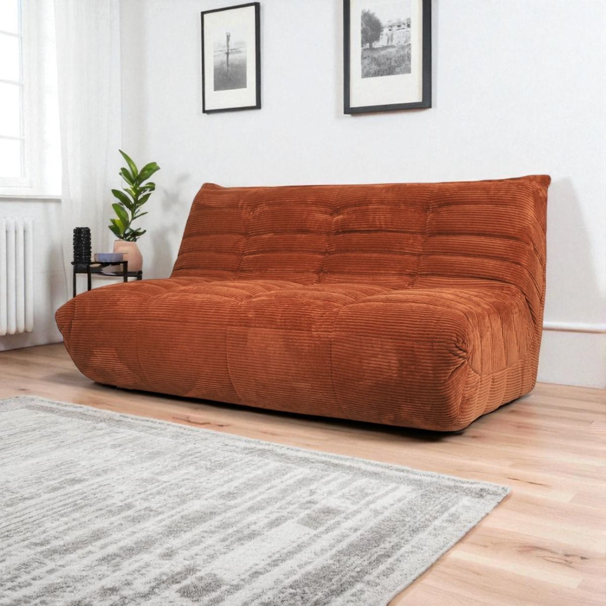 Oranssi Bono sohva ilman käsinojia