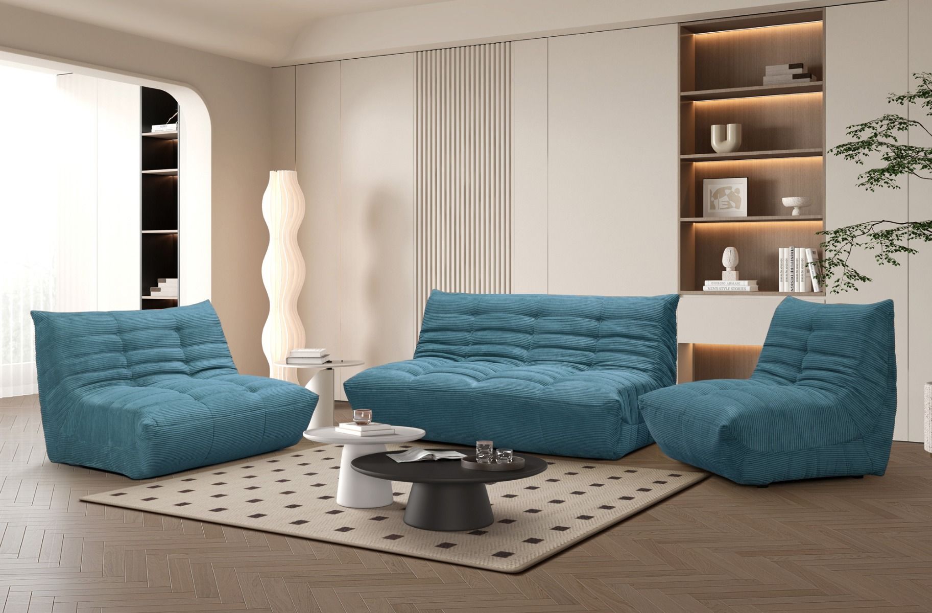 Bono sohva 3-ist vakosametti, petrooli