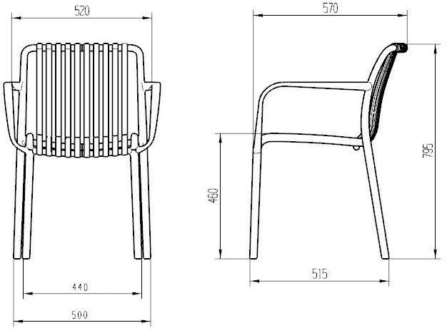 Brandon terassituoli, musta