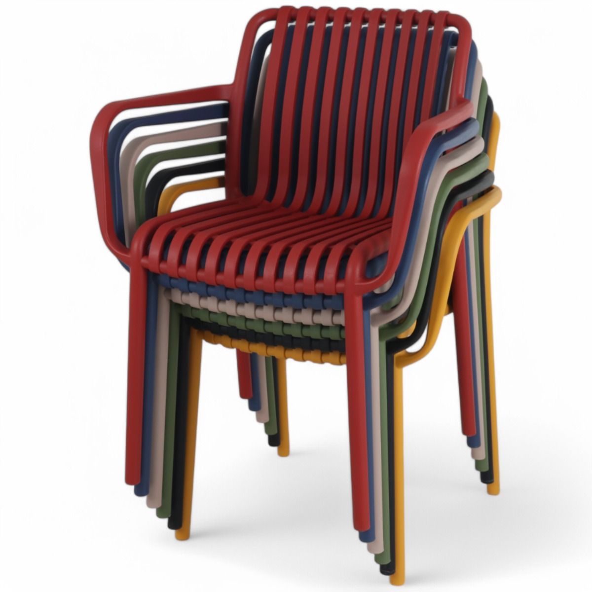 Reims terassipöytä + 4 Brandon tuolia, eri värejä