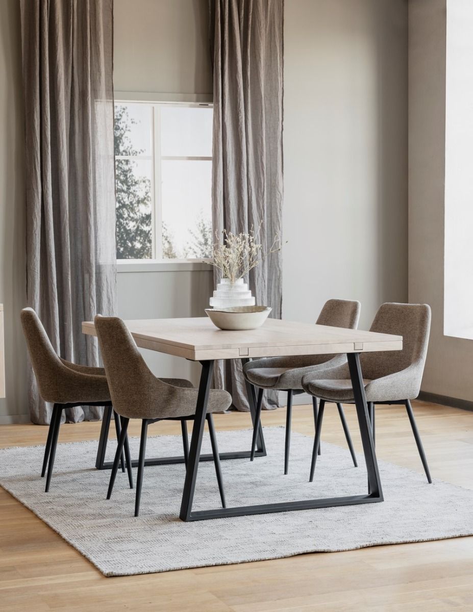 Rowico Brooklyn pöytä 95x170cm u-jalalla, valkopesty tammi/musta