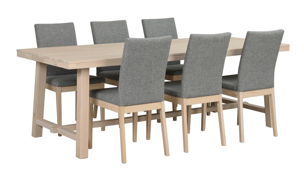 Rowico Brooklyn ruokapöytä 220x95cm, valkopesty-tammi