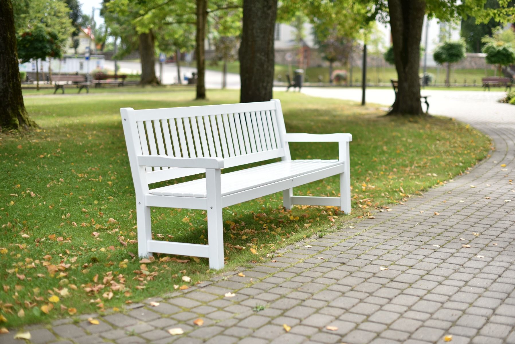 Brooklyn valkoinen puinen penkki