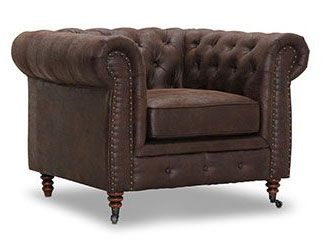 Cambridge-lepotuoli, ruskea vintagekangas