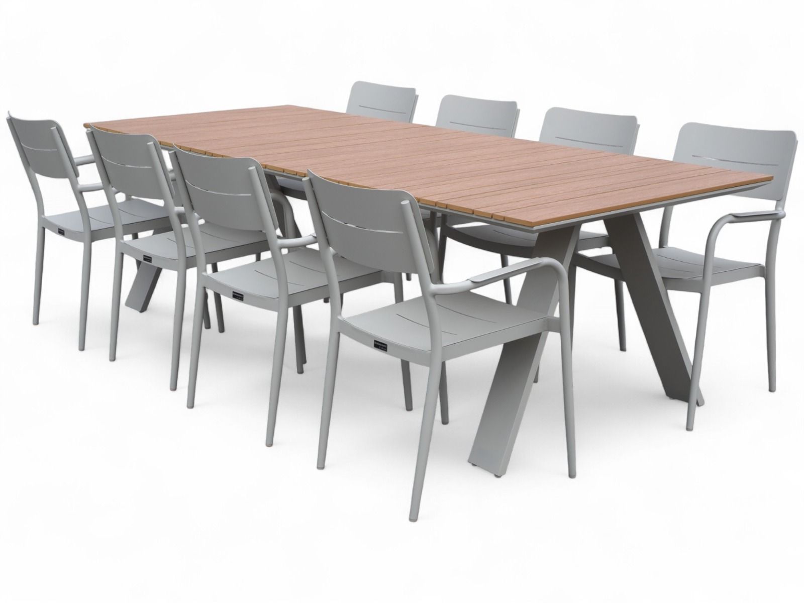 Cannes 250 cm pöytä ulos sekä kahdeksan tuolia