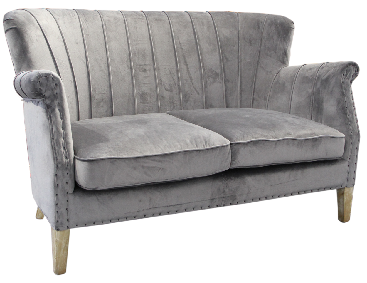 Cardiff sohva 2-ist, harmaa sametti