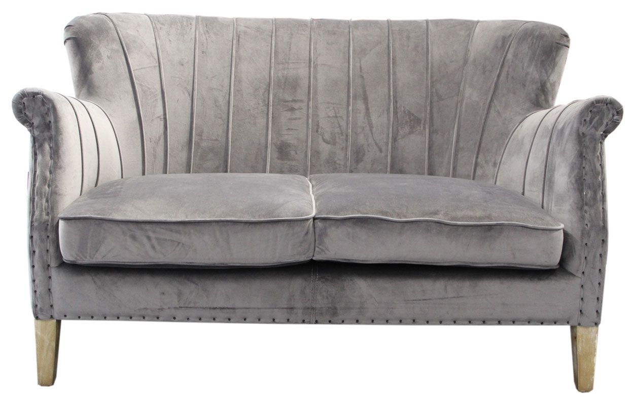 Cardiff sohva 2-ist, harmaa sametti