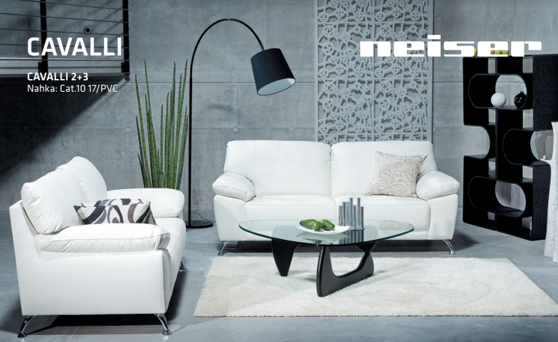 Neiser Cavalli 3+2 sohvakalusto, valkoinen