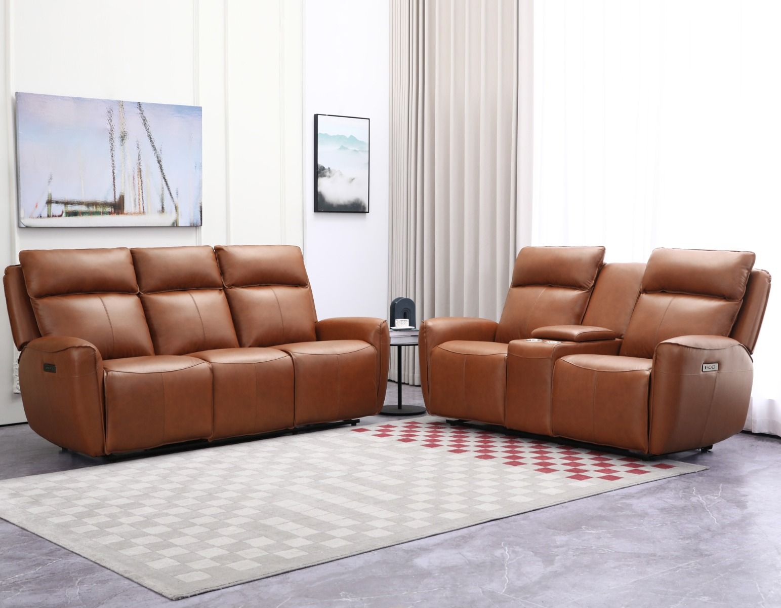 Champion 3+2 sohvakalusto mekanismeilla, ruskea nahka