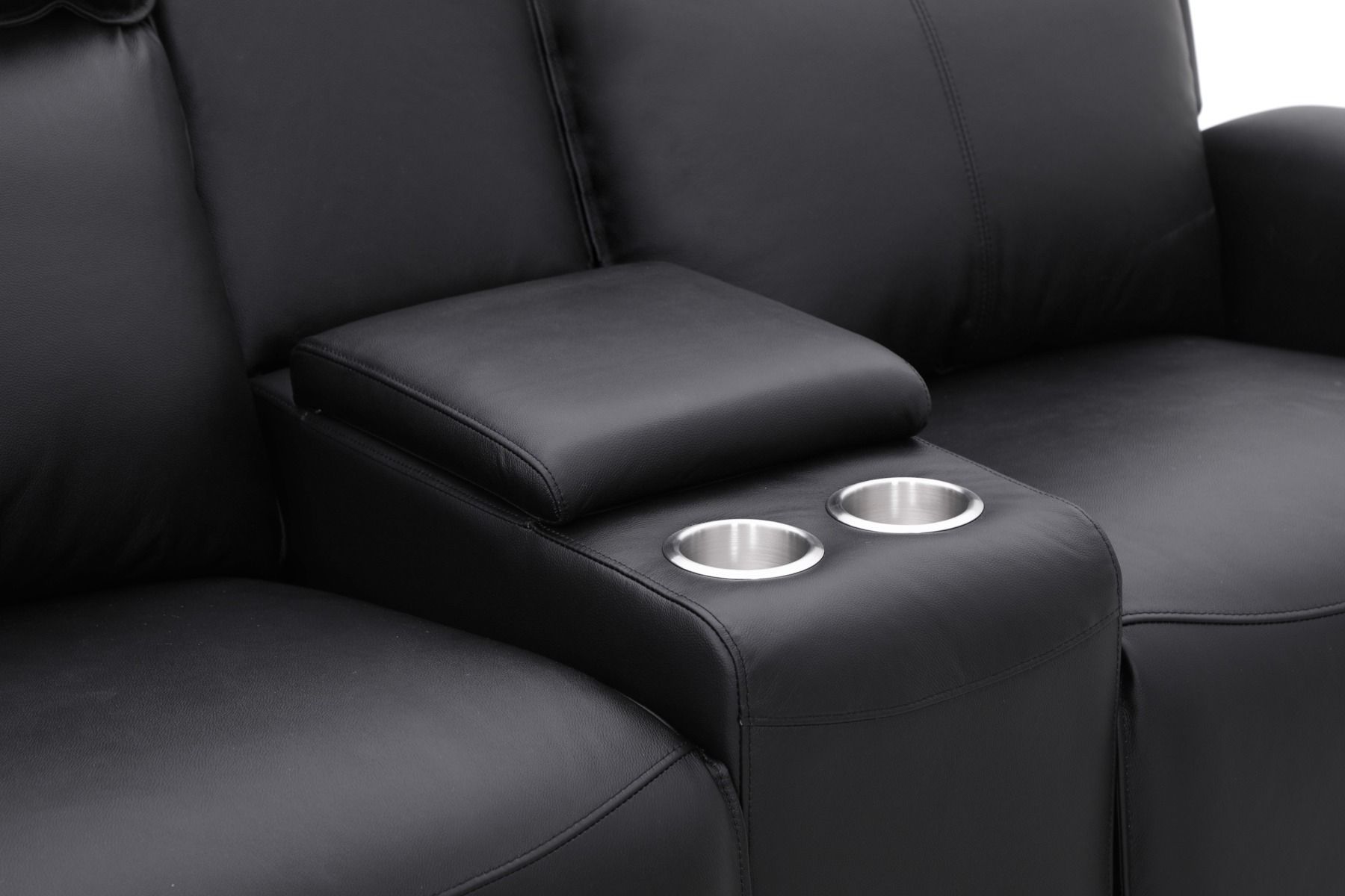 Champion kotiteatterisohva sähkömekanismeilla, musta nahka