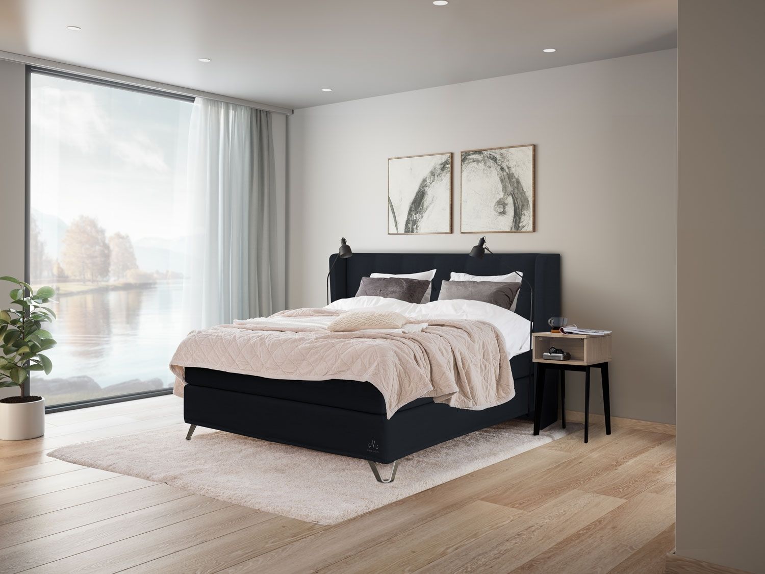 Jensen Charon yöpöytä, valkolakattu tammi