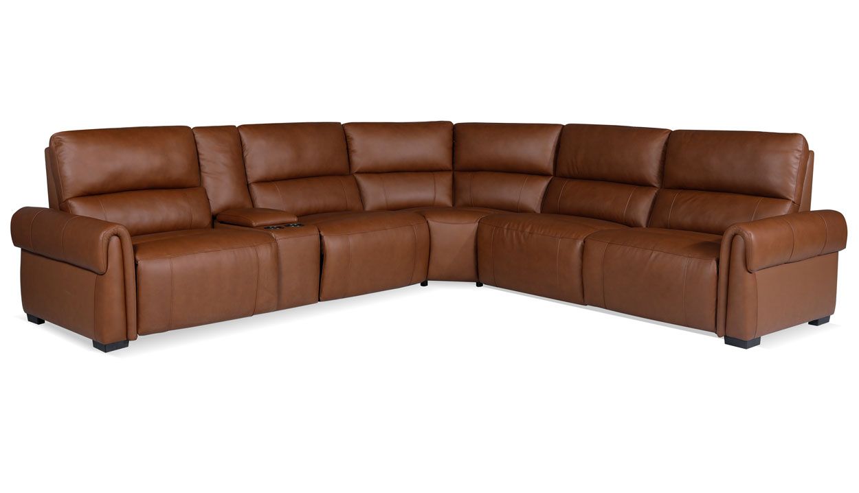 Chicago sähkörecliner kulmasohva, ruskea nahka