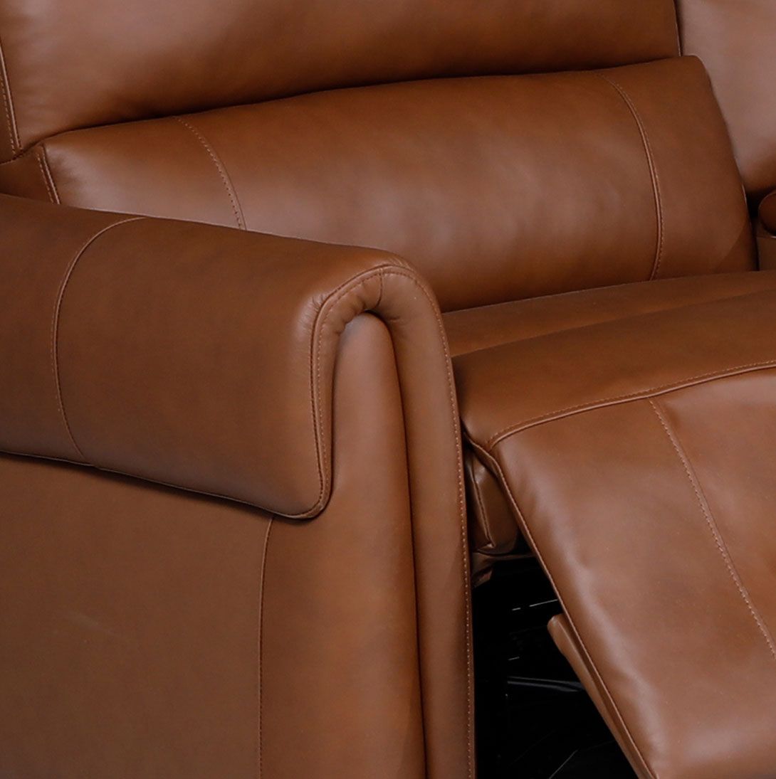 Chicago sähkörecliner kulmasohva, ruskea nahka