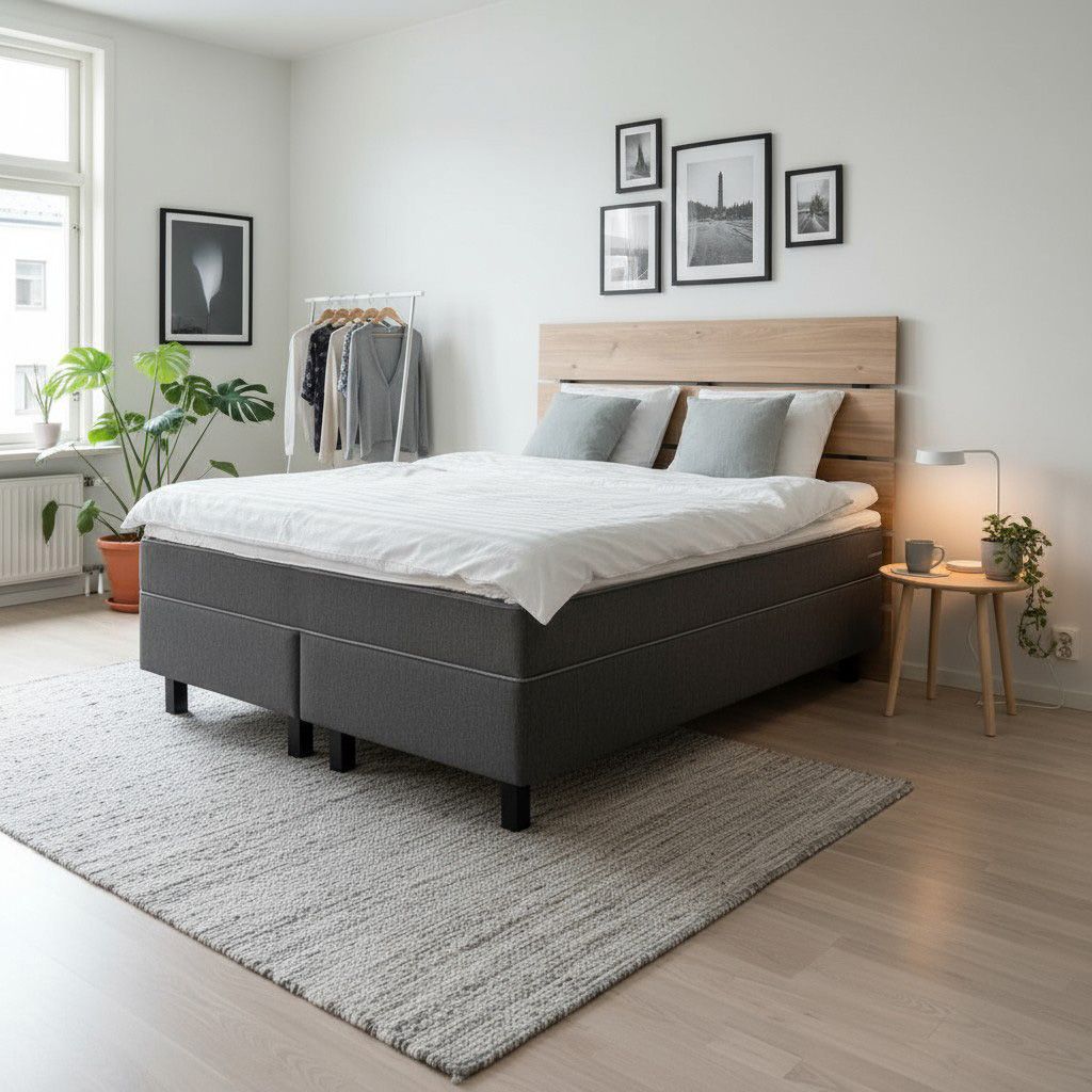 Kotimainen Classic jenkkisänky 160x200 makuuhuoneessa