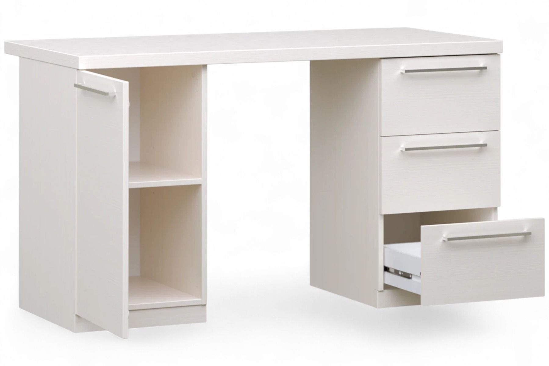 Stella koulupöytä valkoinen laatikoilla ja kaapilla