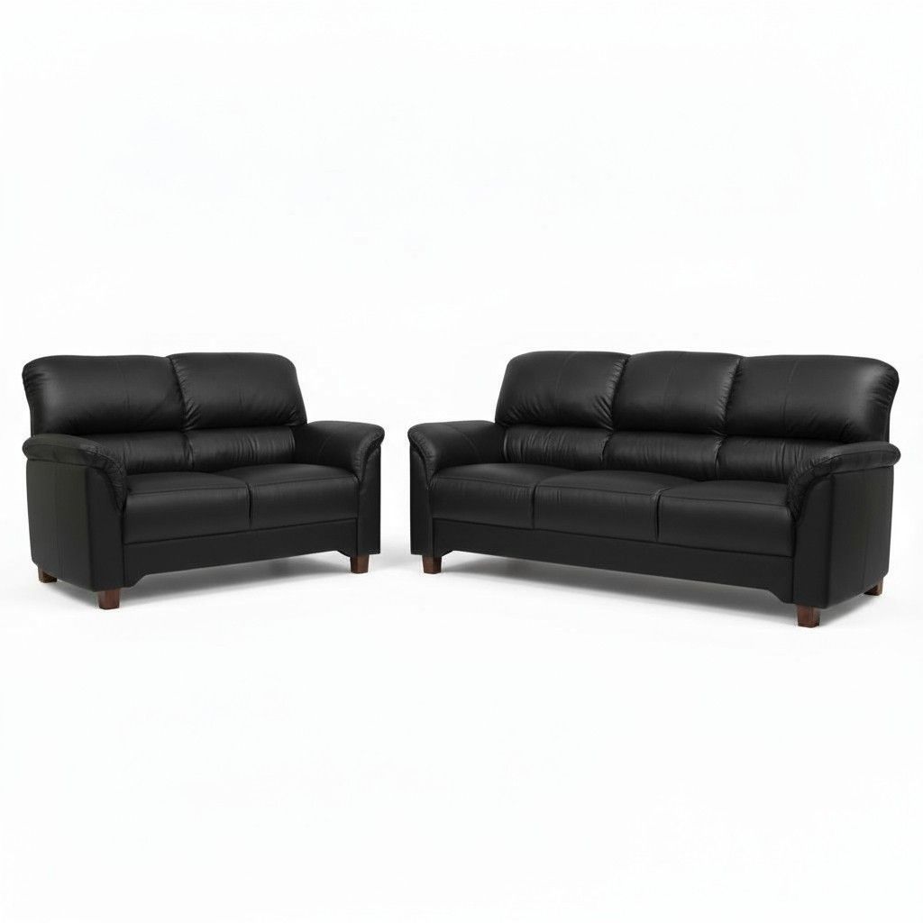 Unico Colibri 3+2 nahkakalusto, musta