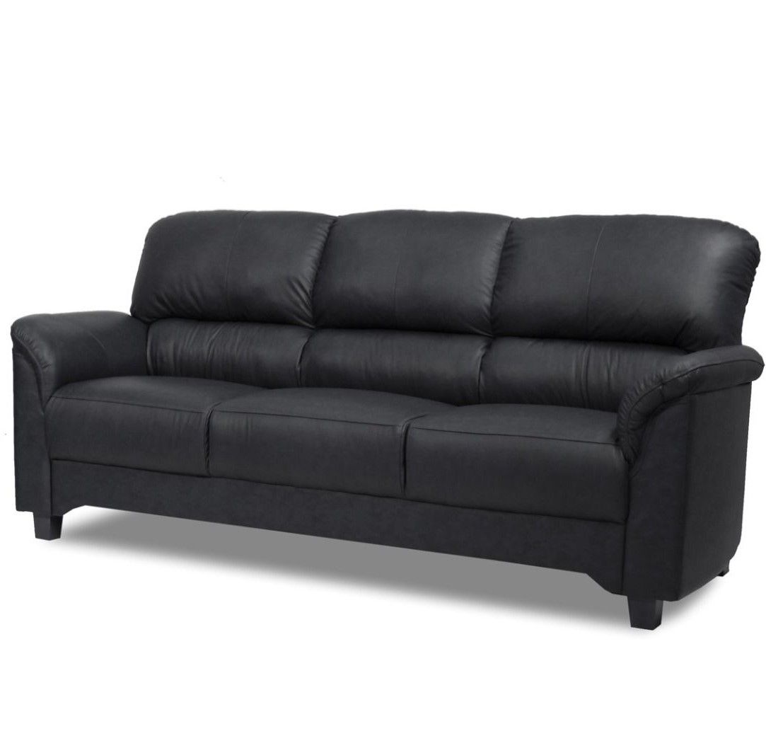 Unico Colibri 3-istuttava nahkasohva, musta