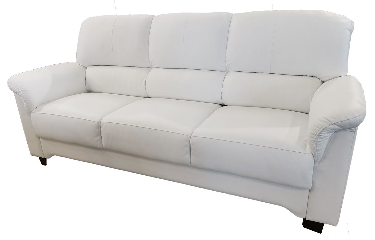 Unico 3 istuttava nahkasohva, valkoinen