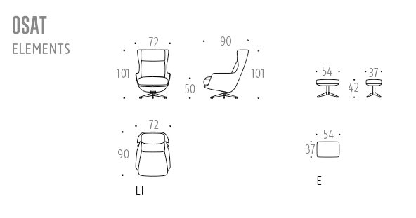 Interface Core lepotuoli, eri värejä