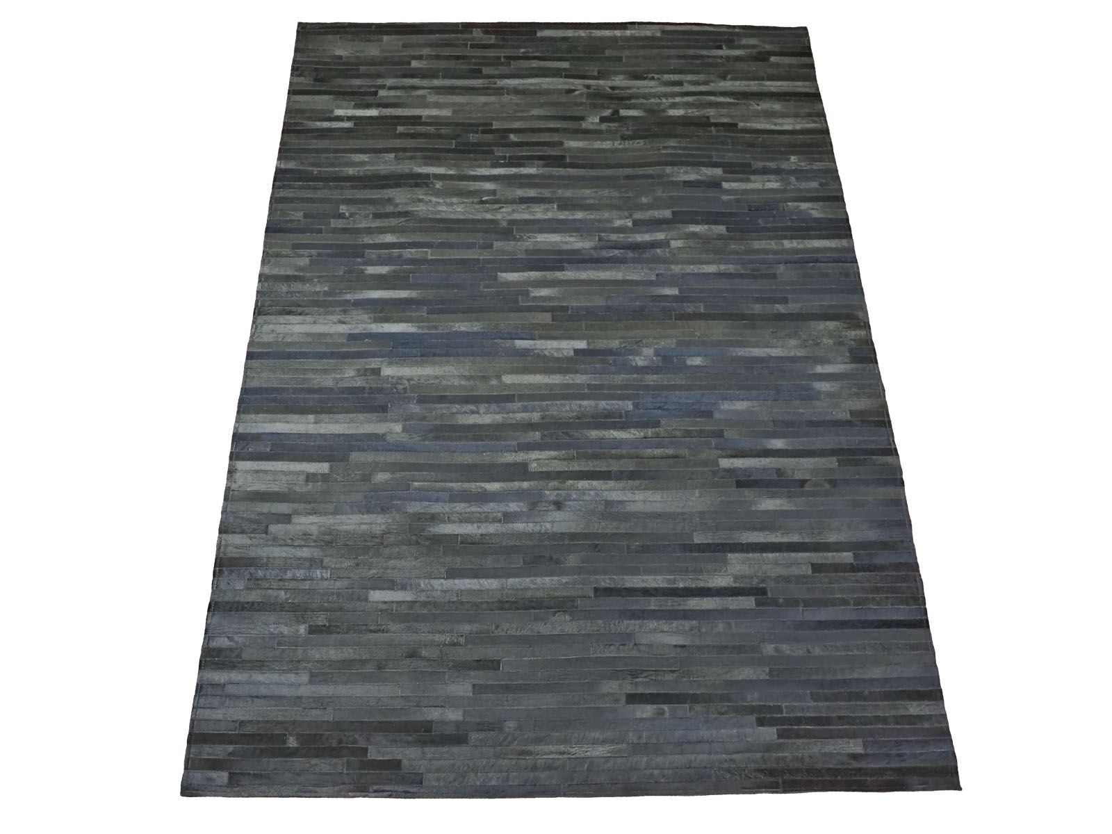 Härännahka-matto musta, raita 160x230 cm