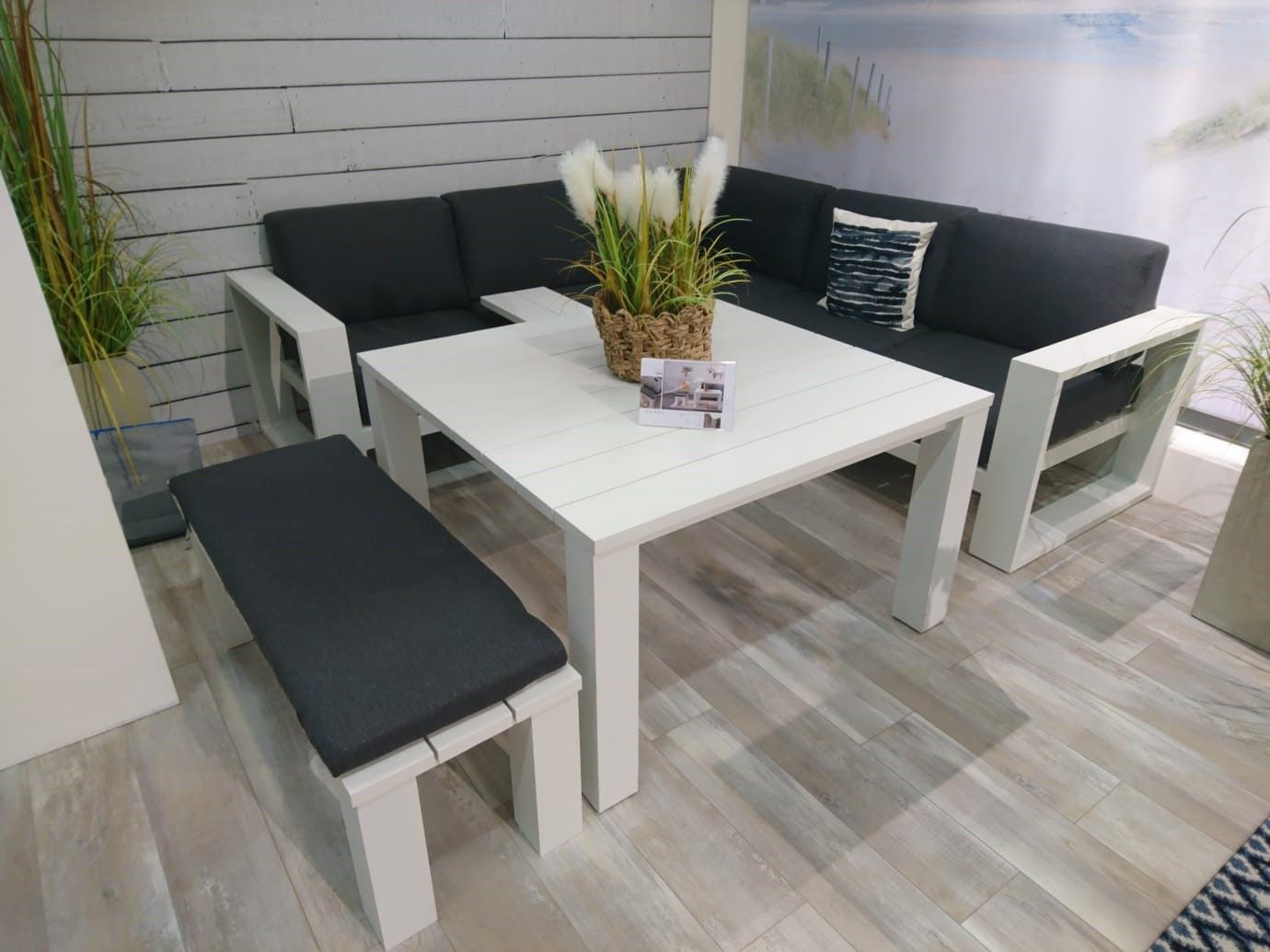 Cube kulmasohvasetti alumiini, valkoinen