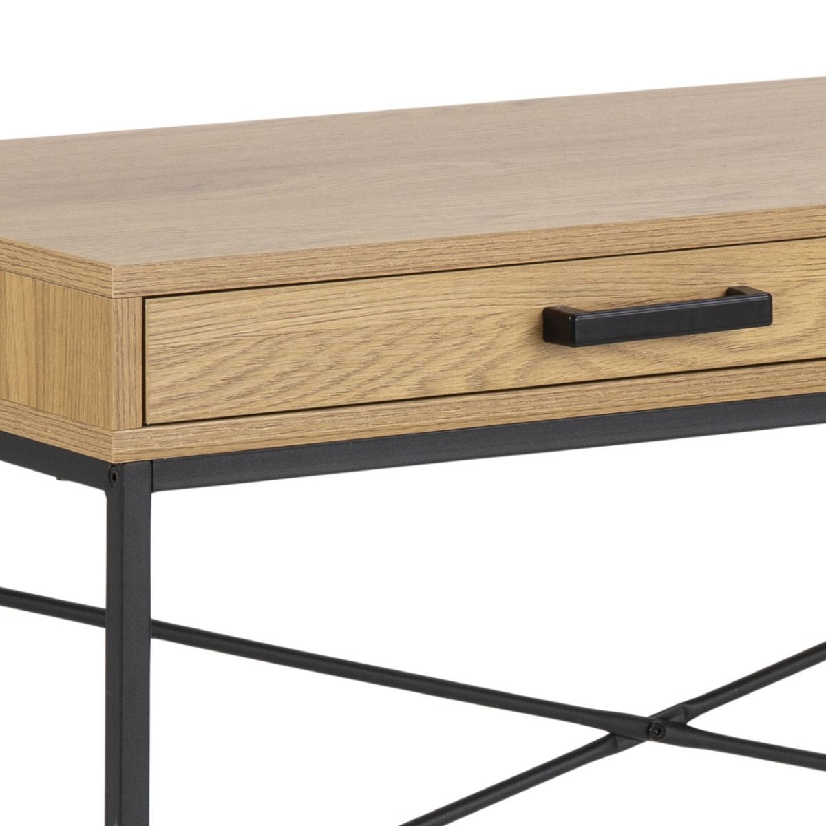 Seaford työpöytä laatikolla 110 cm tammi-musta