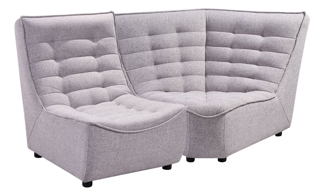 Daytona pieni kaareva sohva, vaaleanharmaa