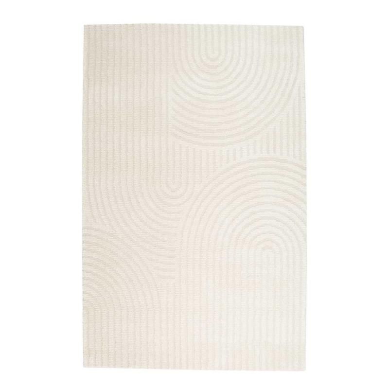 Deco valkoinen kaarikuviollinen lyhytnukkamatto. paksuus 13mm