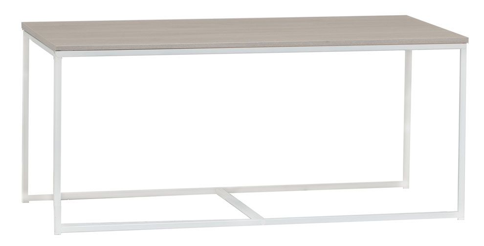 Hiipakka Isla sohvapöytä, iso valkoinen/ hopeajalava