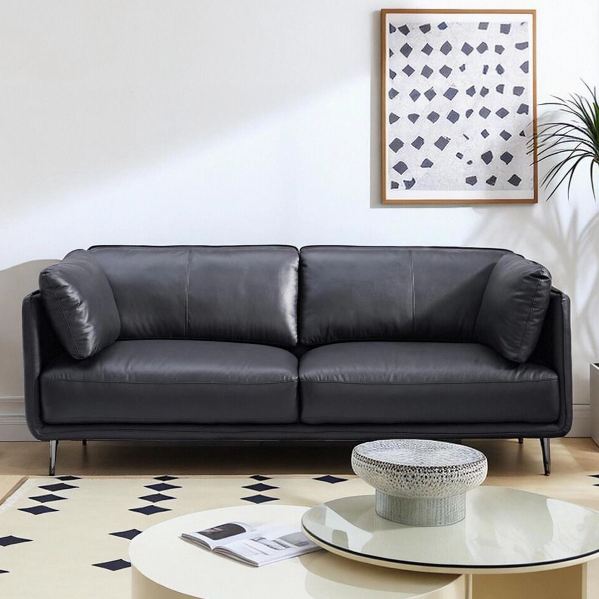 Dublin musta nahkasohva