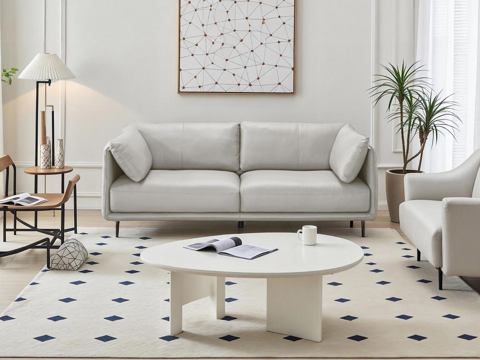 Dublin 3-ist nahkasohva, taupe