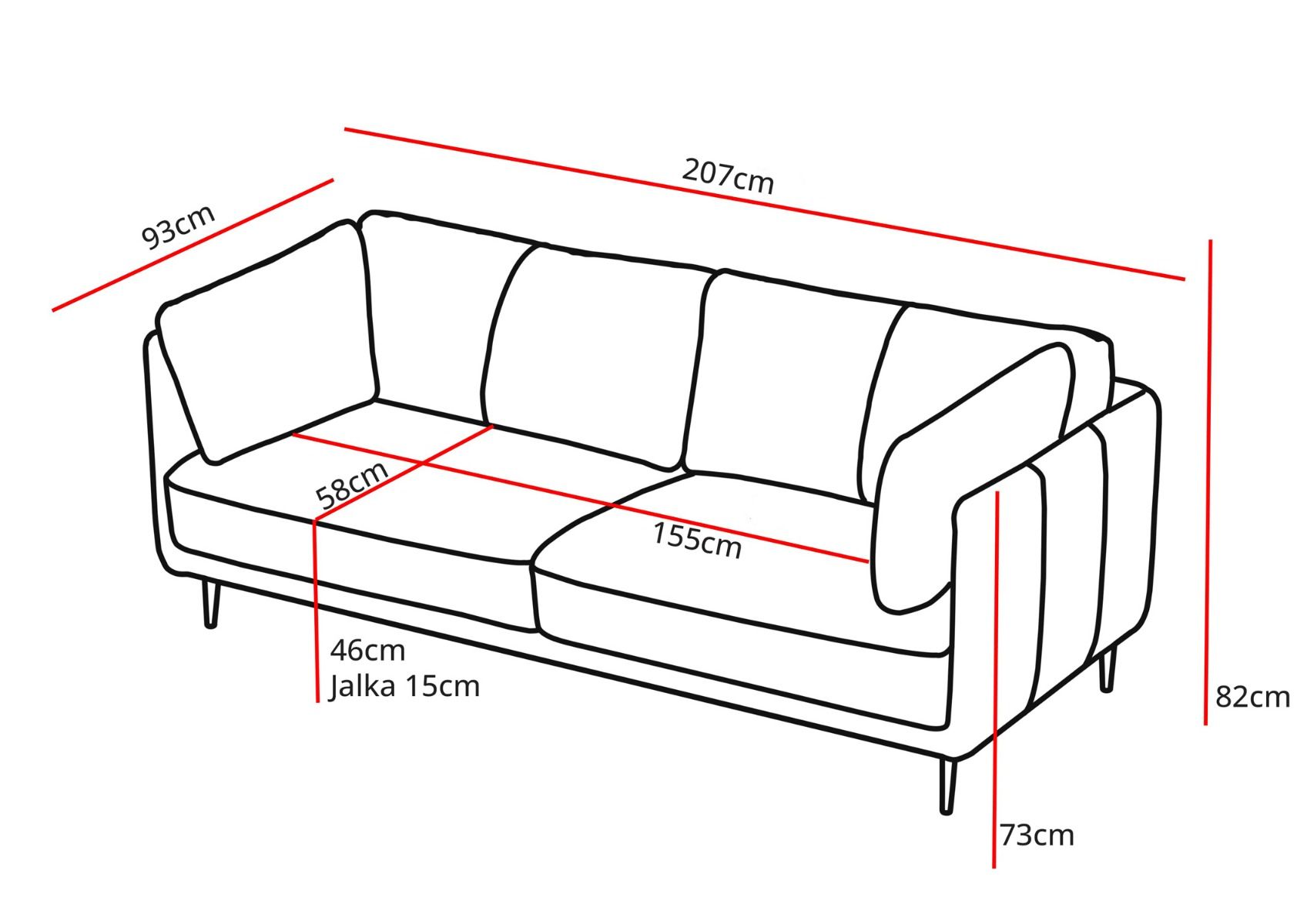 Dublin 3-ist nahkasohva, taupe