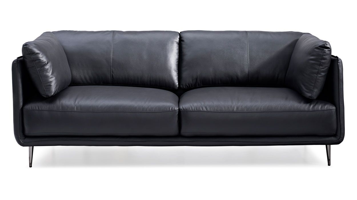 Dublin 3-ist nahkasohva, musta