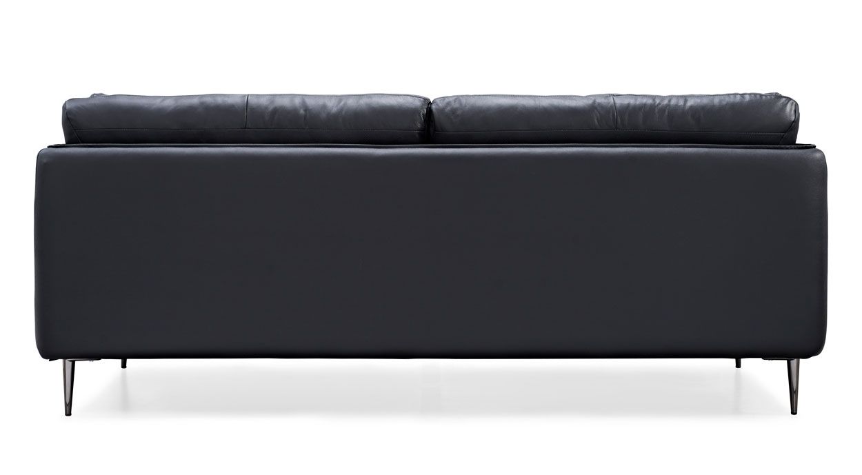 Dublin 3-ist nahkasohva, musta