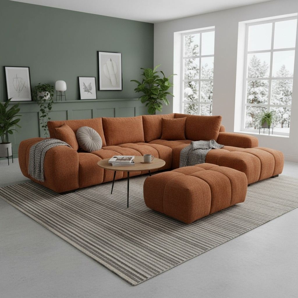 Oranssi iso Dumbo kulmasohva