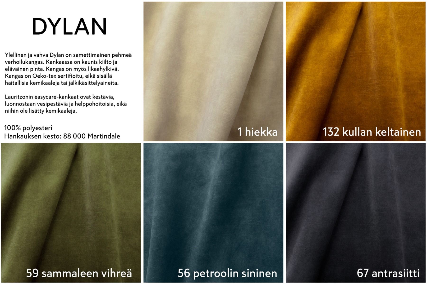 Neiser Fargo sohva 280 cm, eri värejä