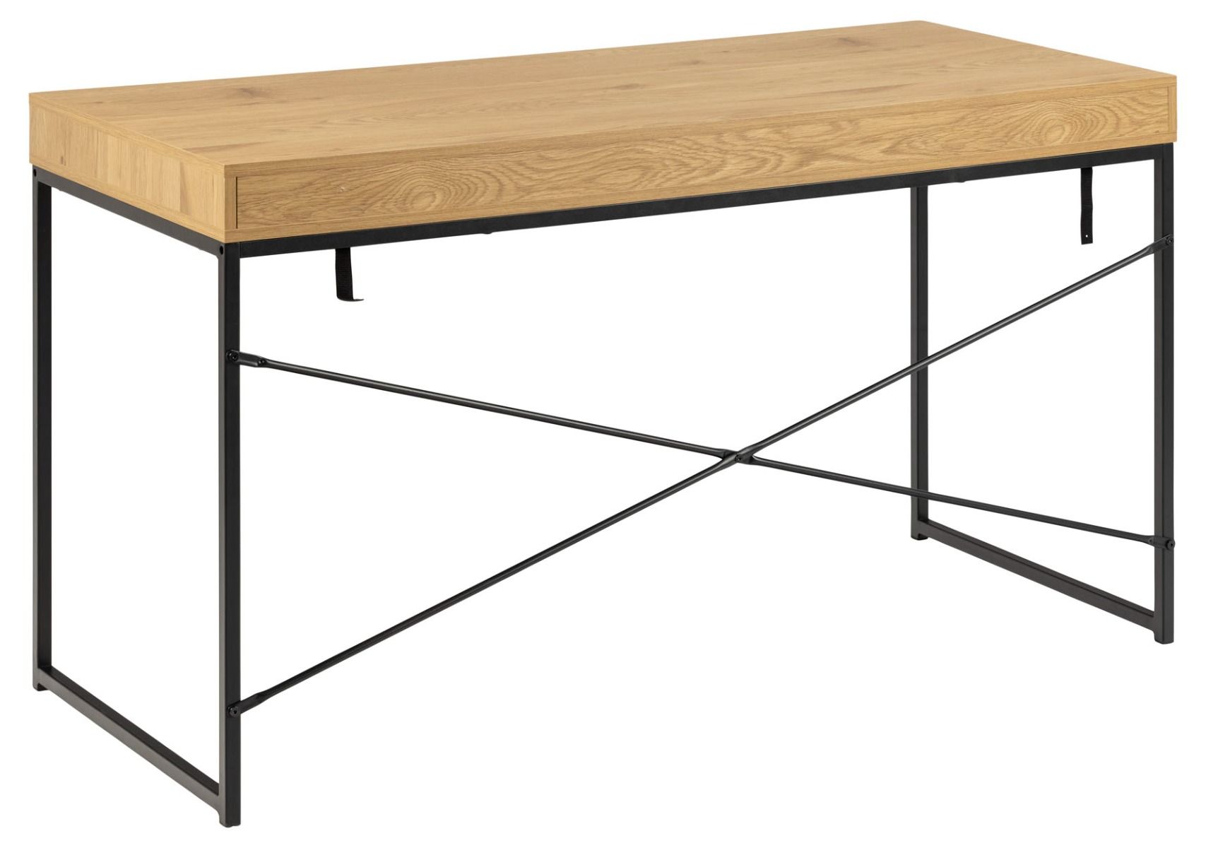 Seaford työpöytä laatikolla 140 cm tammi-musta