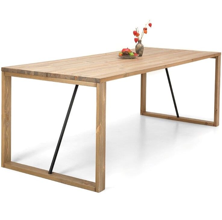 Edna ruokapöytä 220 x 90 cm ruskea, puujalat