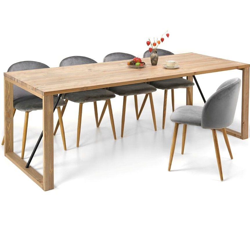 Edna ruokapöytä 220 x 90 cm ruskea, puujalat