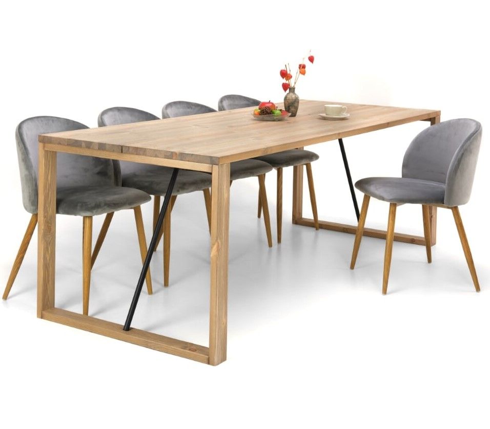 Edna ruokapöytä 220 x 90 cm ruskea, puujalat