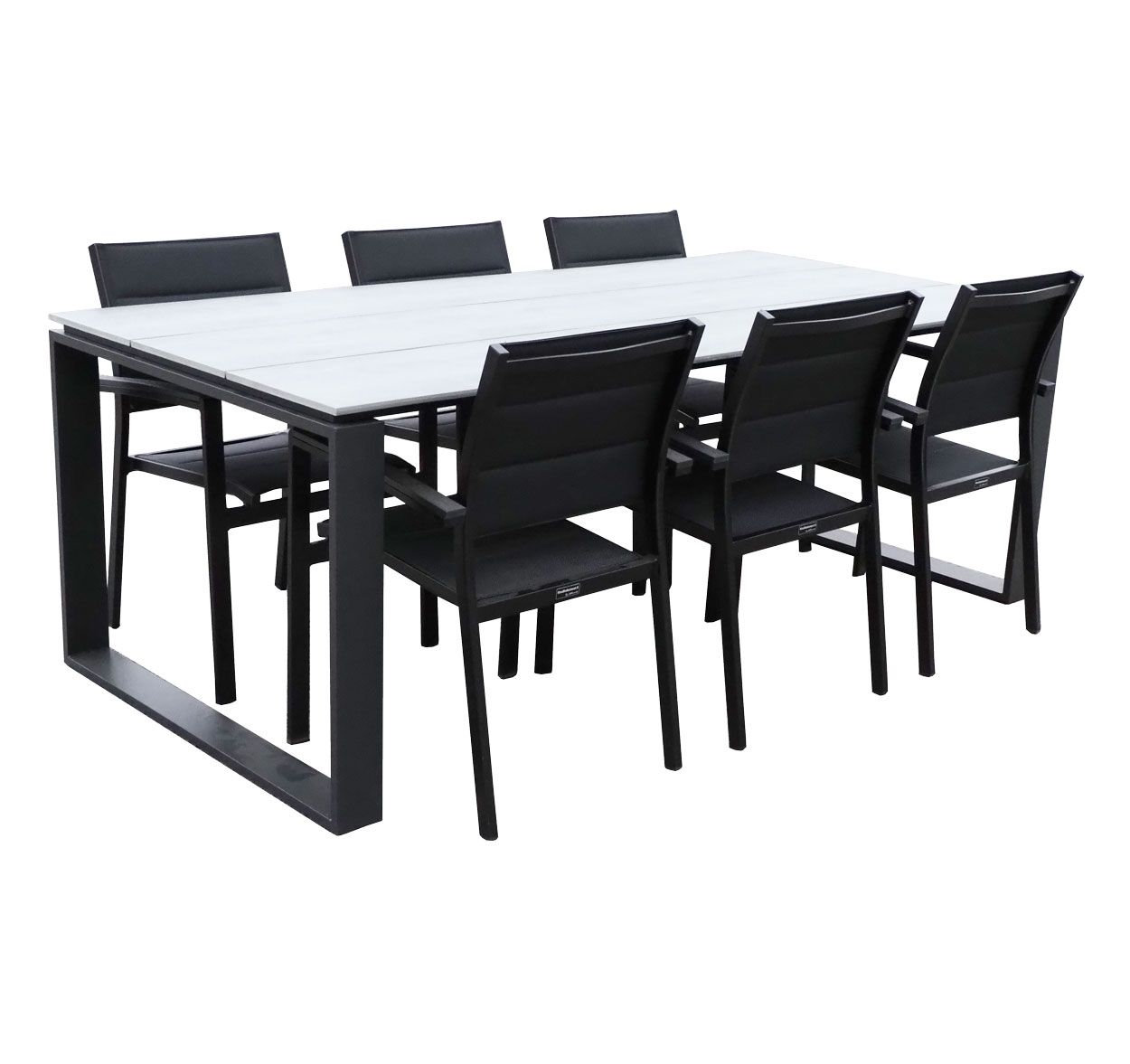 Edward terassipöytä + 6 Tango tuolia, eri värejä