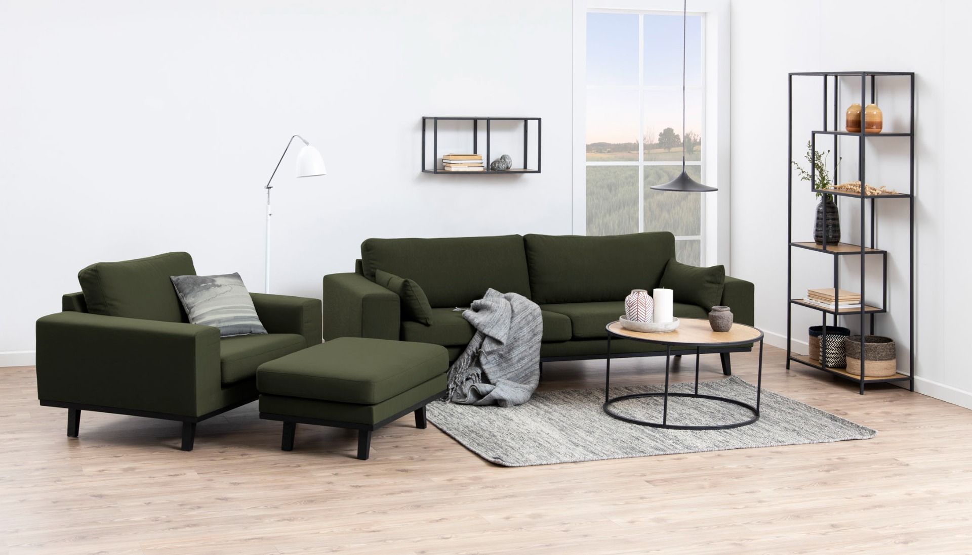 Seaford sohvapöytä pyöreä 80 cm tammi-musta